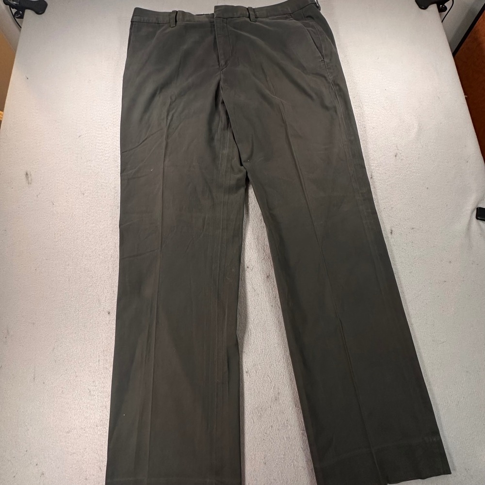 Armani Exchange Mens Chino Pants 34 Reg Dark Olive Green Straight Leg Trousers